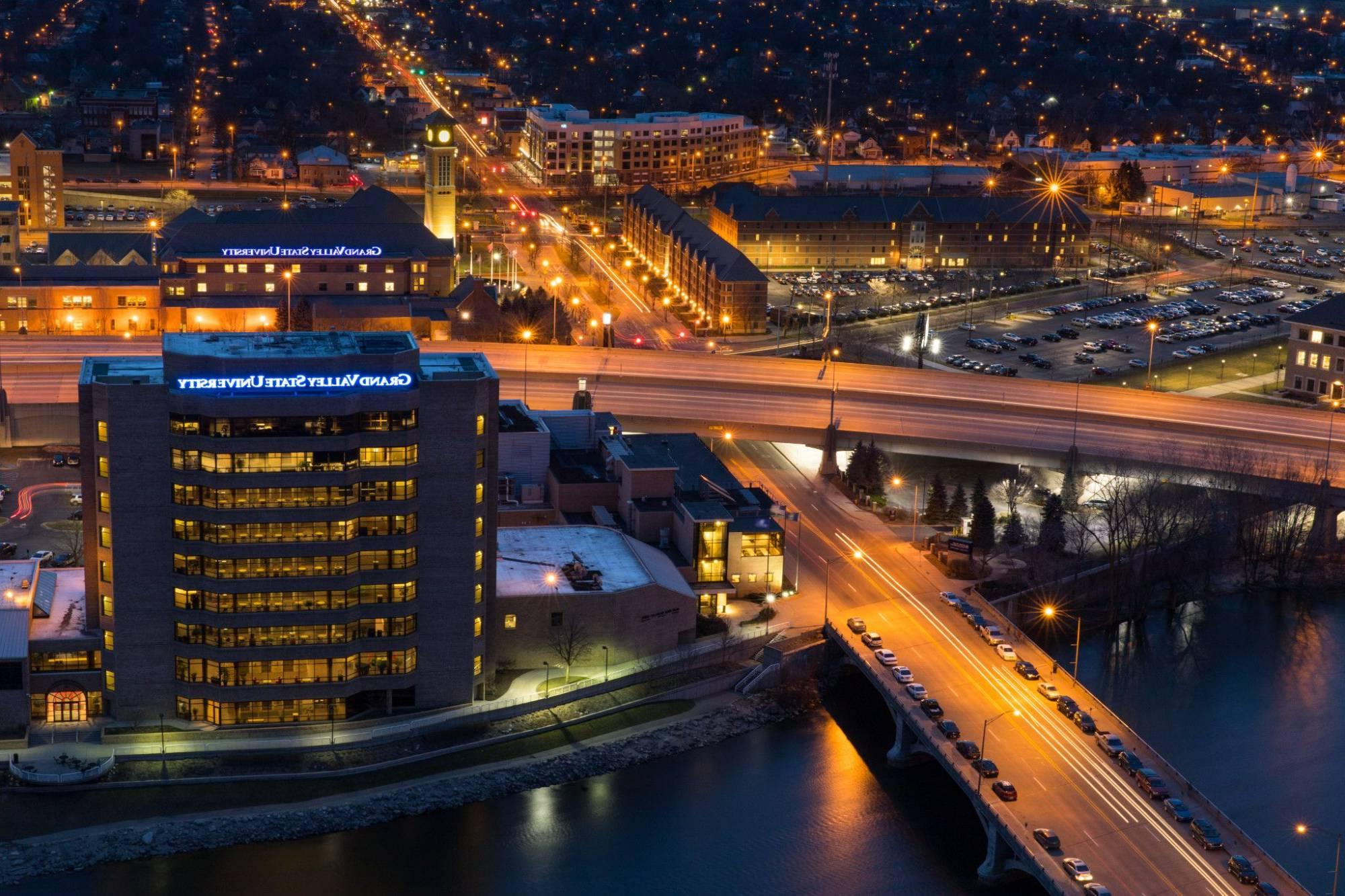 Downtown campus at night